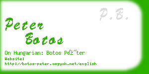 peter botos business card